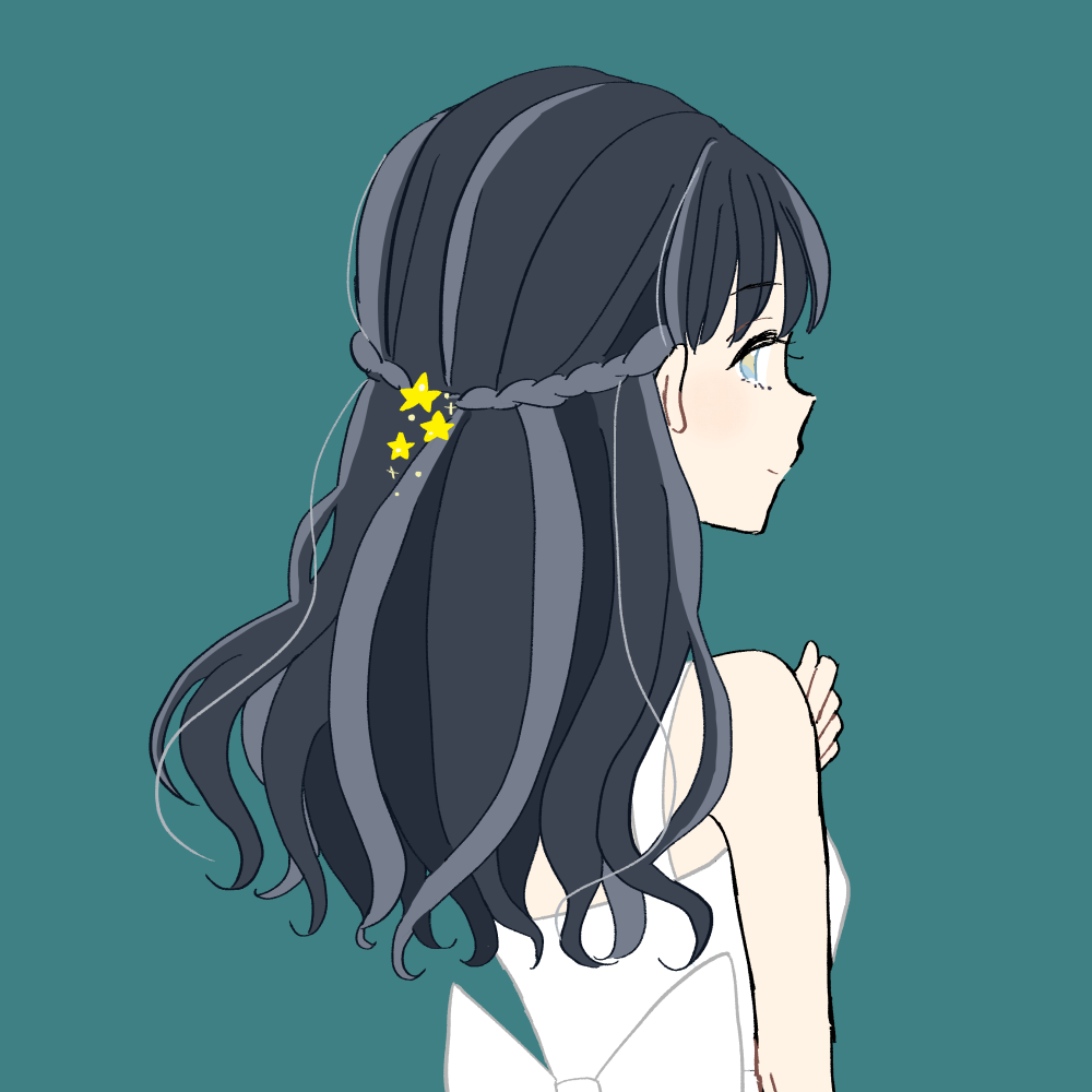 星のヘアアクセサリーの女の子 イラスト素材 ゆるやかgirl Collection