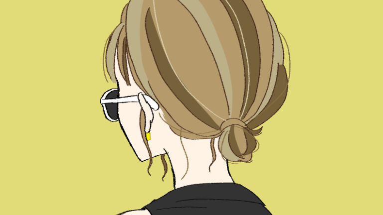 まとめ髪 サングラス バックスタイルの女の子 イラスト素材 ゆるやかgirl Collection