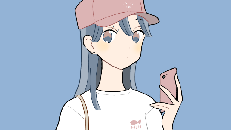 ピンクキャップ 白tシャツの女の子 イラスト素材 ゆるやかgirl Collection