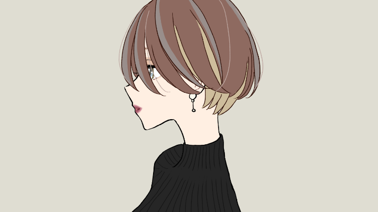 黒髪ワンレンボブの女の子 イラスト素材 ゆるやかgirl Collection