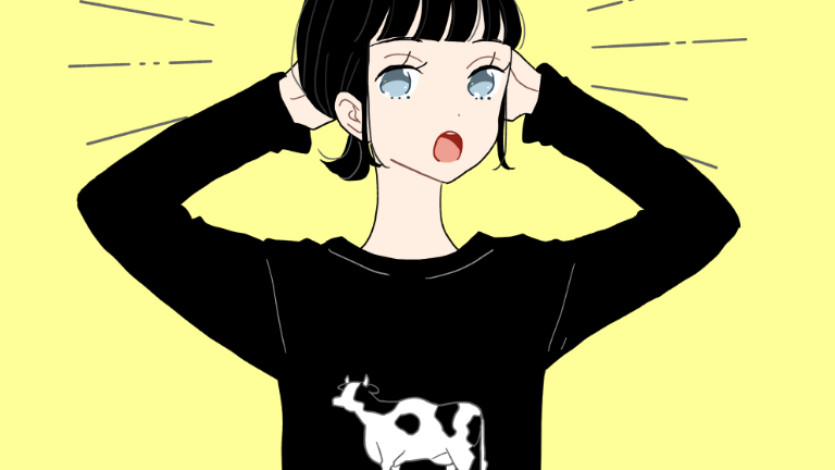 牛のイラストプリントtシャツを着た女の子のイラスト素材 ゆるやかgirl Collection