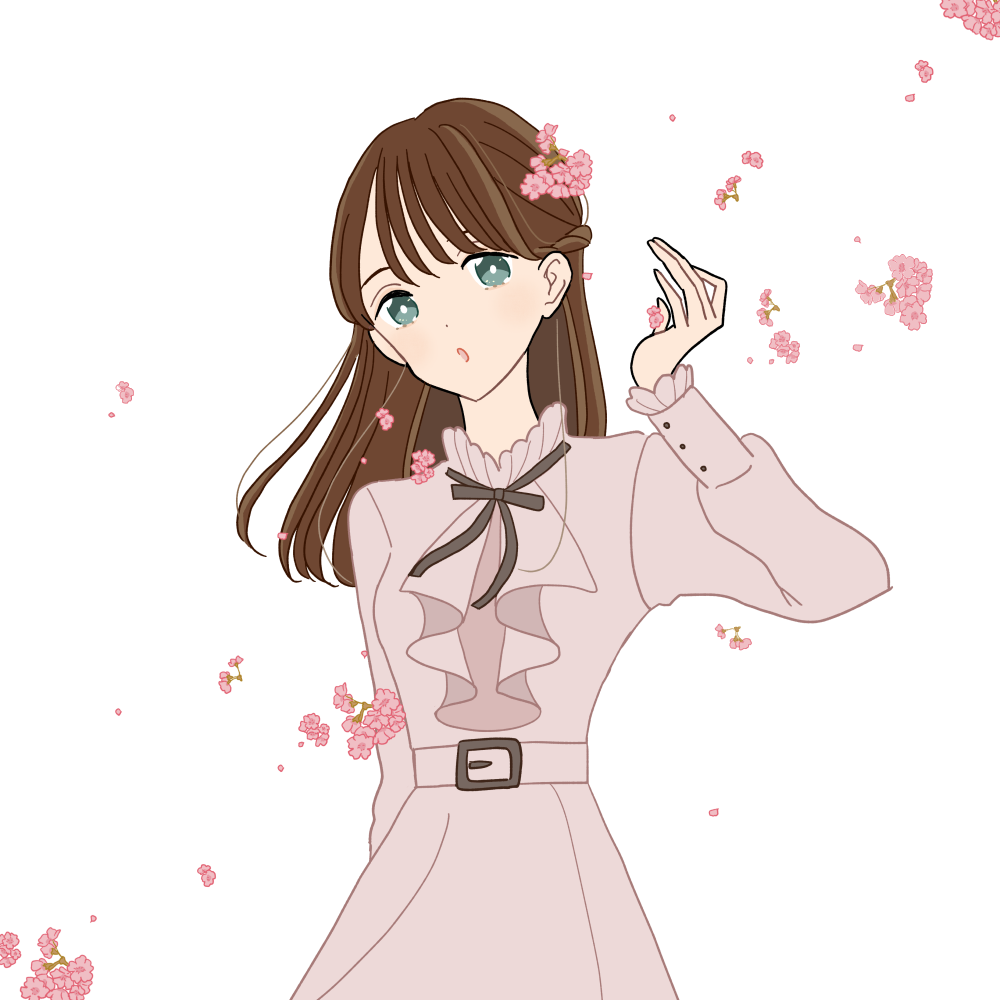 Free illustration of cherry blossom and girl